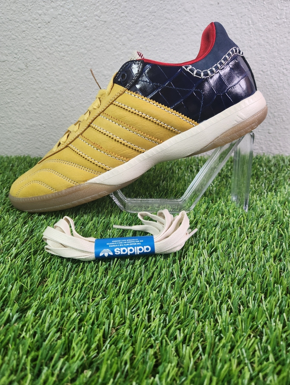 Adidas Wales Bonner US Men's 11.5 Yellow/Blue/Gum Retro Samba Millenium IH8407